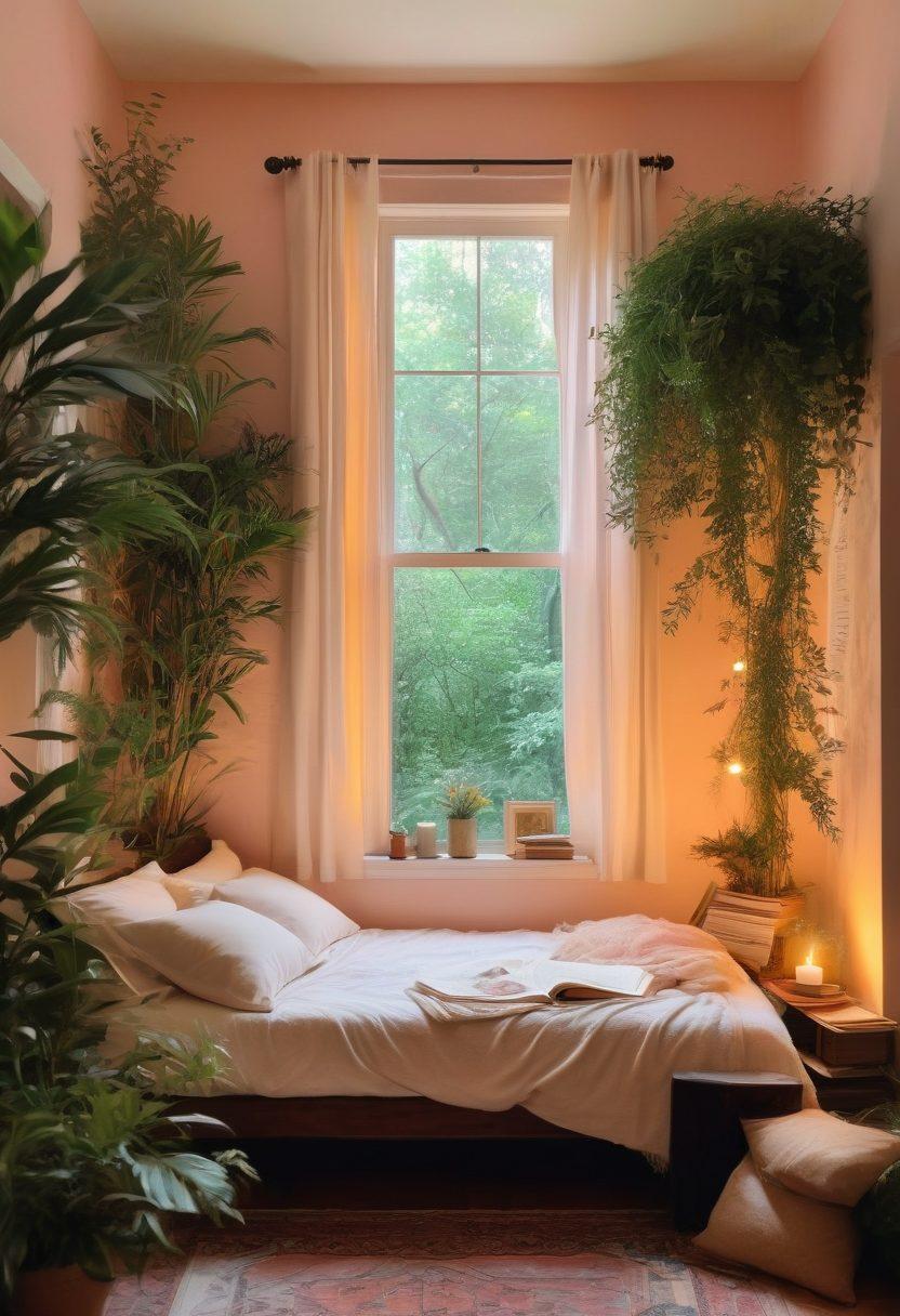 A serene and inviting reading nook with an open book featuring vivid, illustrated pages of erotic literature, surrounded by lush greenery and soft, warm lighting. Include a diverse group of individuals of different body types enjoying the space, engaging with the literature, and expressing joy and confidence in their bodies. Incorporate elements like scented candles and artful decor to enhance a feeling of empowerment and intimacy. Illustration style: soft pastel colors, dreamy, and inviting atmosphere.